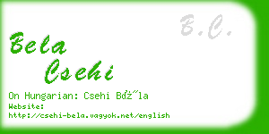bela csehi business card